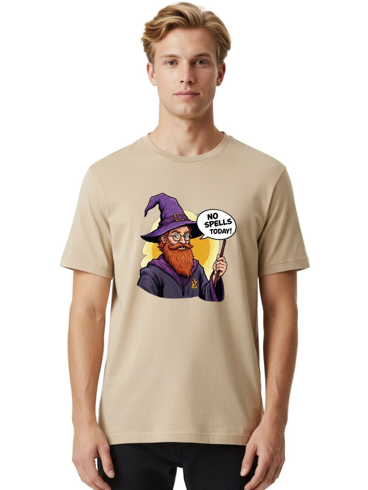 No-Spells-Today-3 Mens Graphic Tee, 100% Cotton, Casual Summer Wear Unisex T-shirt, Sweatshirt, Hoodie, Long Sleeve Tee - T-Shirt, Sweatshirt, Hoodie
