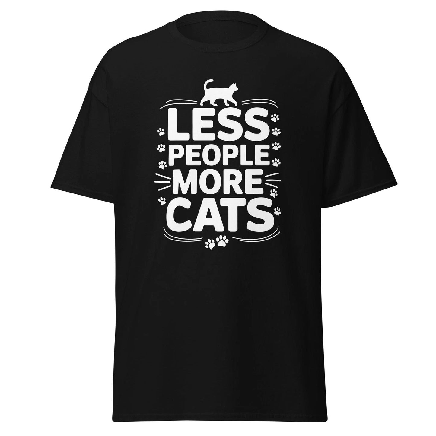 Less People More Cats T-Shirt Cat Owner Funny Cat Lover Shirt Unisex T-shirt, Sweatshirt, Hoodie, Long Sleeve Tee - T-Shirt, Sweatshirt, Hoodie