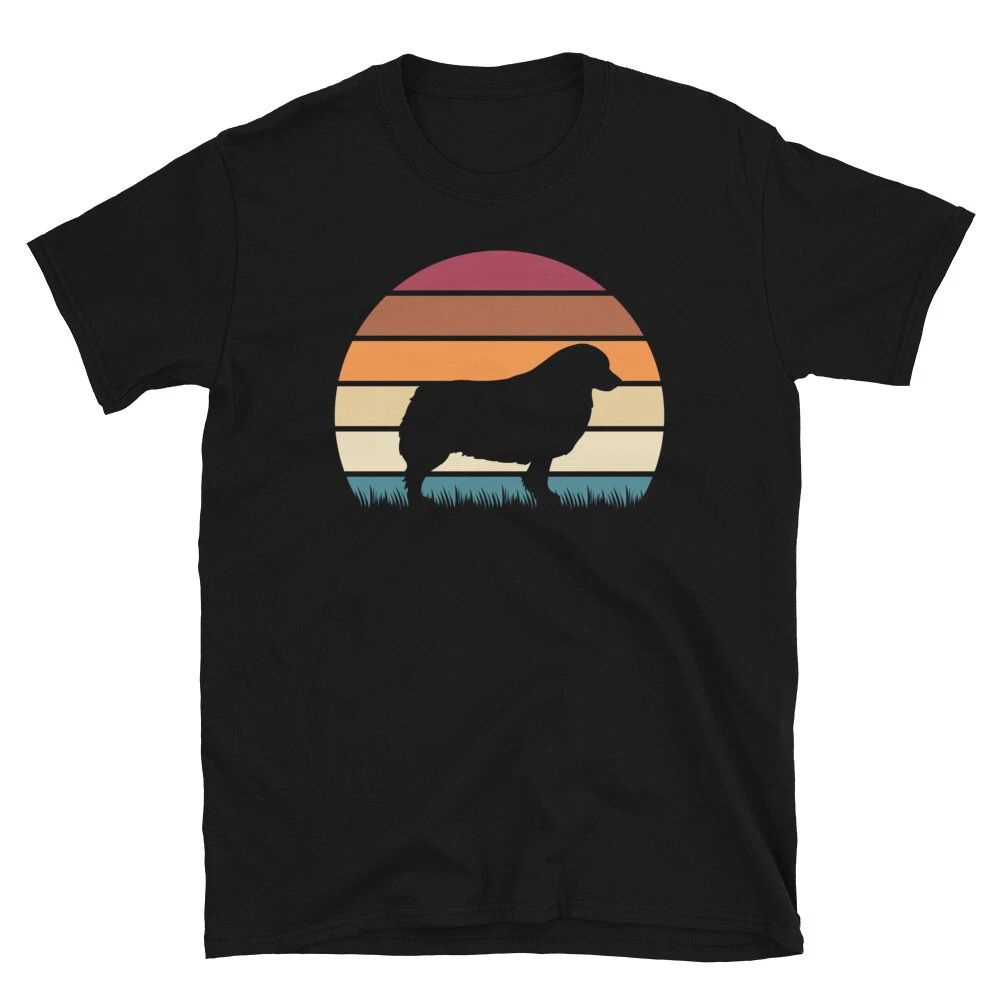 Retro Sunset Dog Lover Miniature American Shepherd Short-Sleeve Unisex T-Shirt Unisex T-shirt, Sweatshirt, Hoodie, Long Sleeve Tee - T-Shirt, Sweatshirt, Hoodie