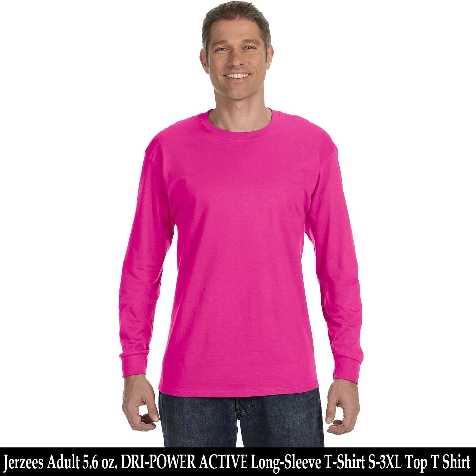 Jerzees Adult 5.6 oz. DRI-POWER ACTIVE Long Sleeves Rib Cuffs T-Shirt 29L S-3XL Unisex T-shirt, Sweatshirt, Hoodie, Long Sleeve Tee - T-Shirt, Sweatshirt, Hoodie