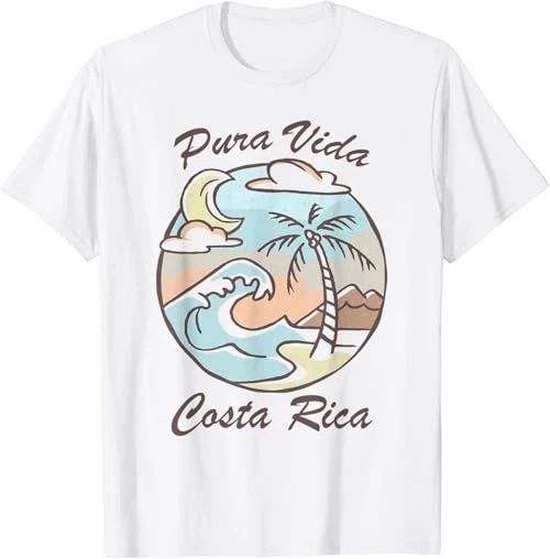 Pura Vida Costa Rica T-Shirt Colorful Tropical Beach Tee T-Shirt Unisex T-shirt, Sweatshirt, Hoodie, Long Sleeve Tee - T-Shirt, Sweatshirt, Hoodie