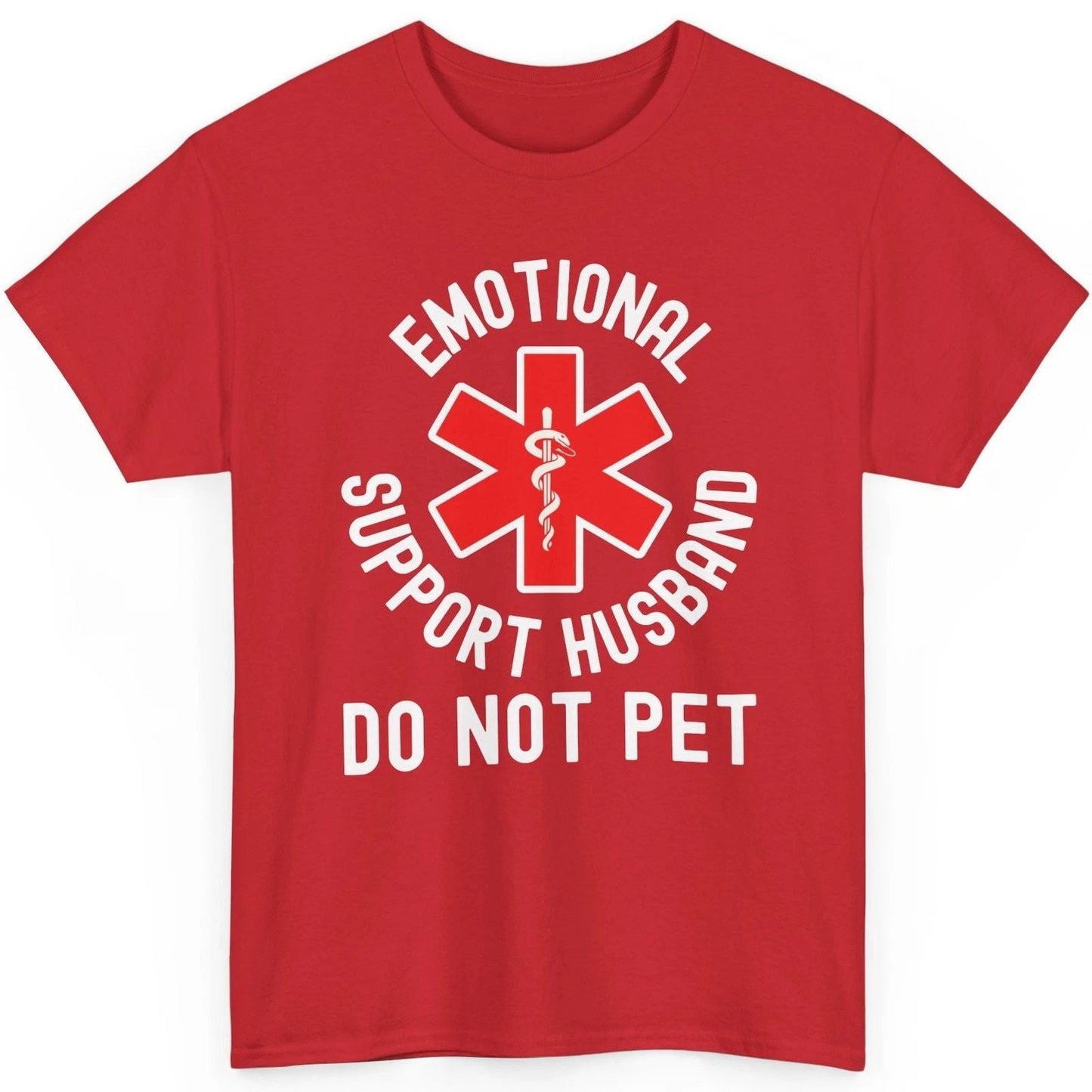 Emotional Support Husband T-Shirt Funny Do Not Pet Humor Gift Snake Emblem Unisex T-shirt, Sweatshirt, Hoodie, Long Sleeve Tee - T-Shirt, Sweatshirt, Hoodie