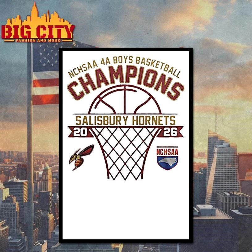Salisbury Hornets Nchsaa 4a Boys Basketball Champions - Adult & Kids T-Shirts, Sweatshirts & Hoodies apparel design preview 4