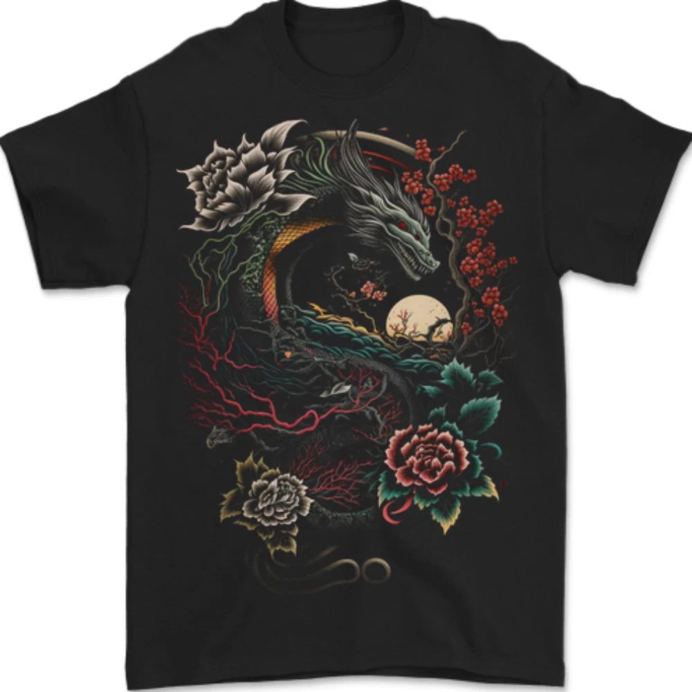 Chinese Dragon Fantasy 2 Mens T-Shirt 100% Cotton Unisex T-shirt, Sweatshirt, Hoodie, Long Sleeve Tee - T-Shirt, Sweatshirt, Hoodie