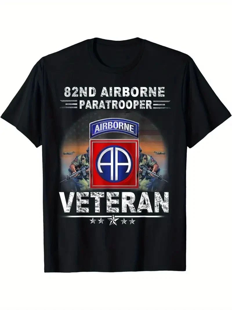 Division 82nd  Veteran T-Shirt All American US Army Men Tee Hot Shirt Unisex T-shirt, Sweatshirt, Hoodie, Long Sleeve Tee - T-Shirt, Sweatshirt, Hoodie