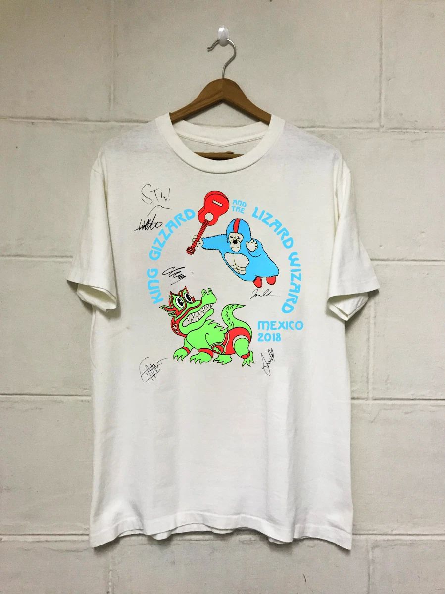 Vtg King Gizzard & The Lizard Wizard Signed Shirt Unisex Concert S to 5XL BO403 Unisex T-shirt, Sweatshirt, Hoodie, Long Sleeve Tee - T-Shirt, Sweatshirt, Hoodie