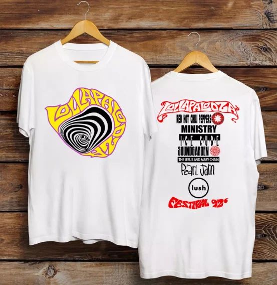 Lollapalooza 1992 Concert Tour Shirt - White tee Unisex T-shirt, Sweatshirt, Hoodie, Long Sleeve Tee - T-Shirt, Sweatshirt, Hoodie