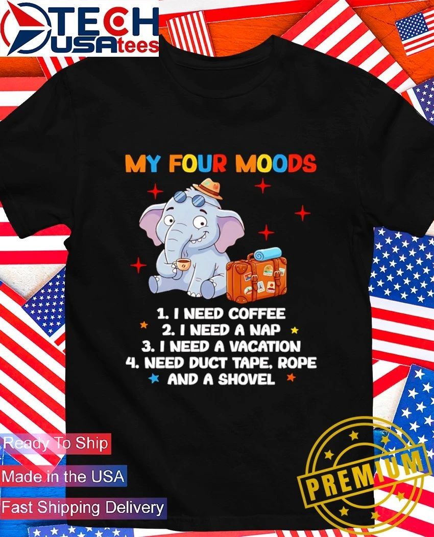 Elephant my four moods shirt Unisex T-shirt, Sweatshirt, Hoodie, Long Sleeve Tee - T-Shirt, Sweatshirt, Hoodie