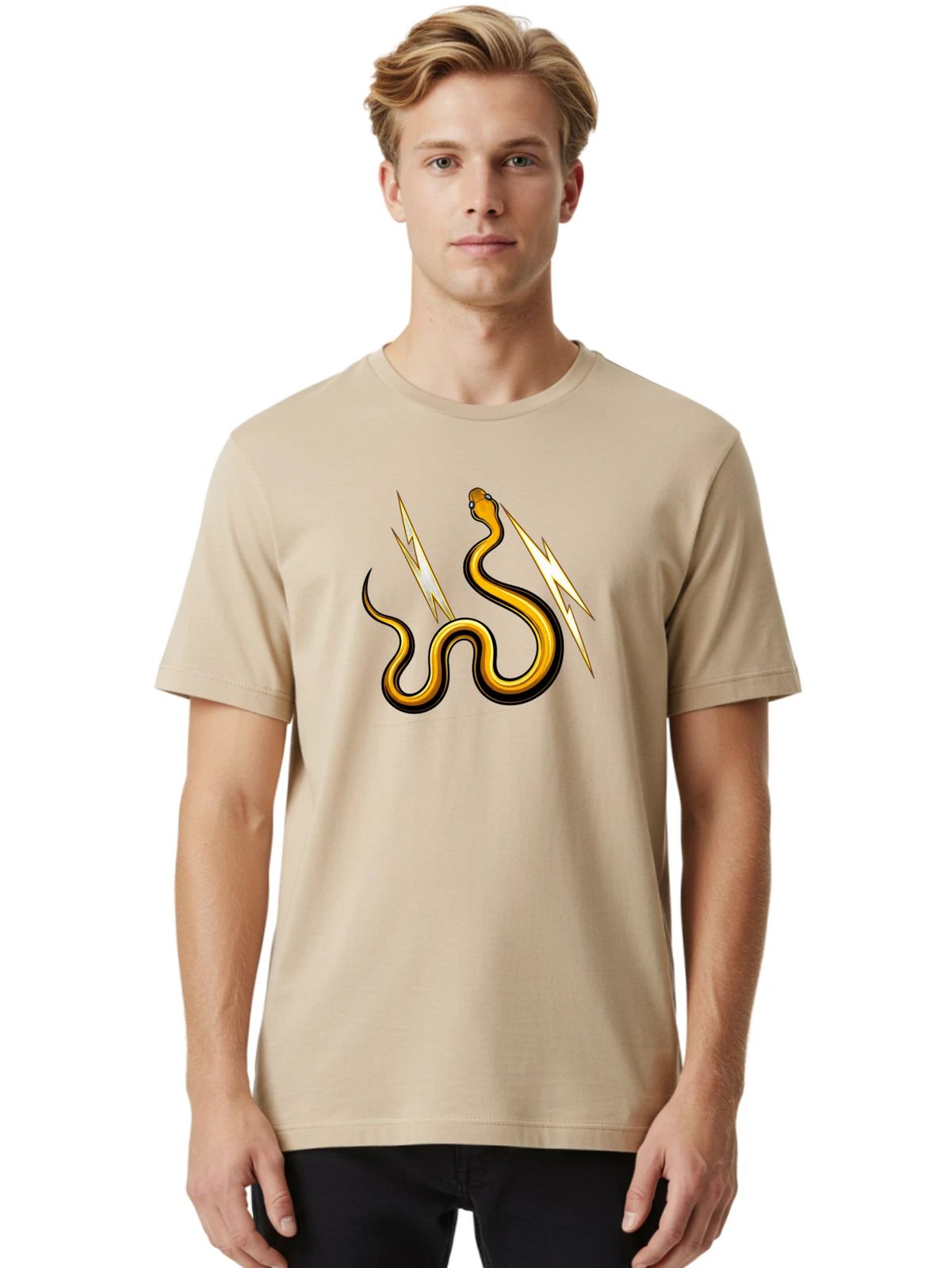 Electric-Snake Mens Graphic Tee, 100% Cotton, Casual Summer Wear Unisex T-shirt, Sweatshirt, Hoodie, Long Sleeve Tee - T-Shirt, Sweatshirt, Hoodie