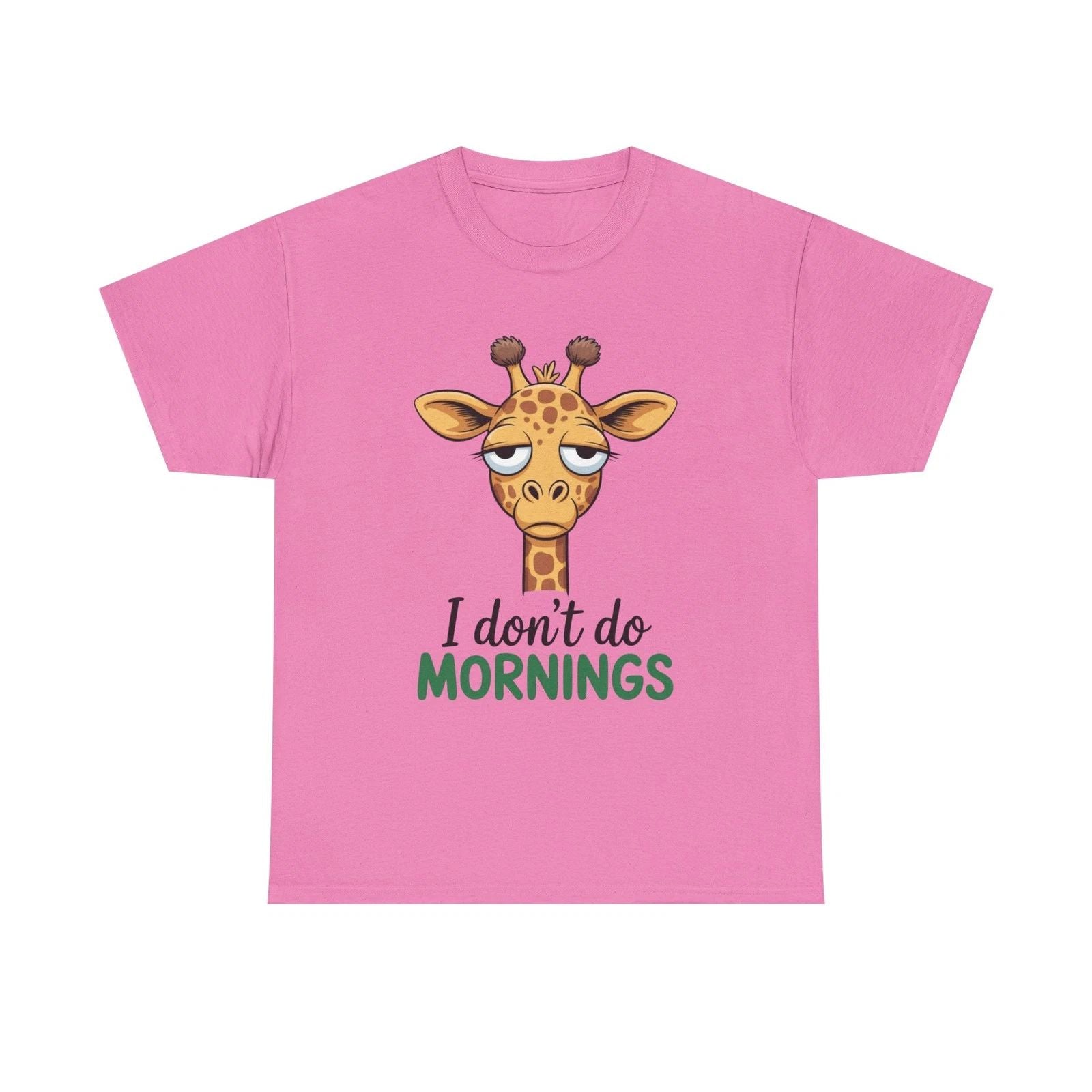 Sleepy Giraffe I don't do mornings Tee | Cute Animal Graphic Shirt Unisex T-shirt, Sweatshirt, Hoodie, Long Sleeve Tee - T-Shirt, Sweatshirt, Hoodie