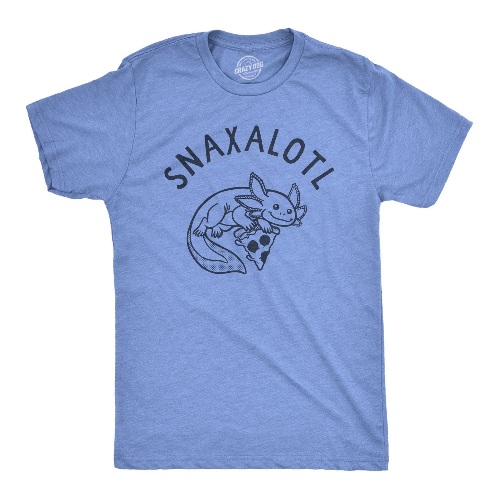 Mens Snaxalotl T Shirt Funny Cute Snacking Axolotl Tee for Guys Unisex T-shirt, Sweatshirt, Hoodie, Long Sleeve Tee - T-Shirt, Sweatshirt, Hoodie