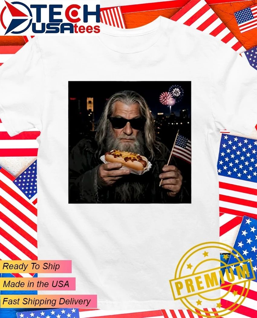 Gandalf Wizard Hot Dog 4th Of July shirt Unisex T-shirt, Sweatshirt, Hoodie, Long Sleeve Tee - T-Shirt, Sweatshirt, Hoodie