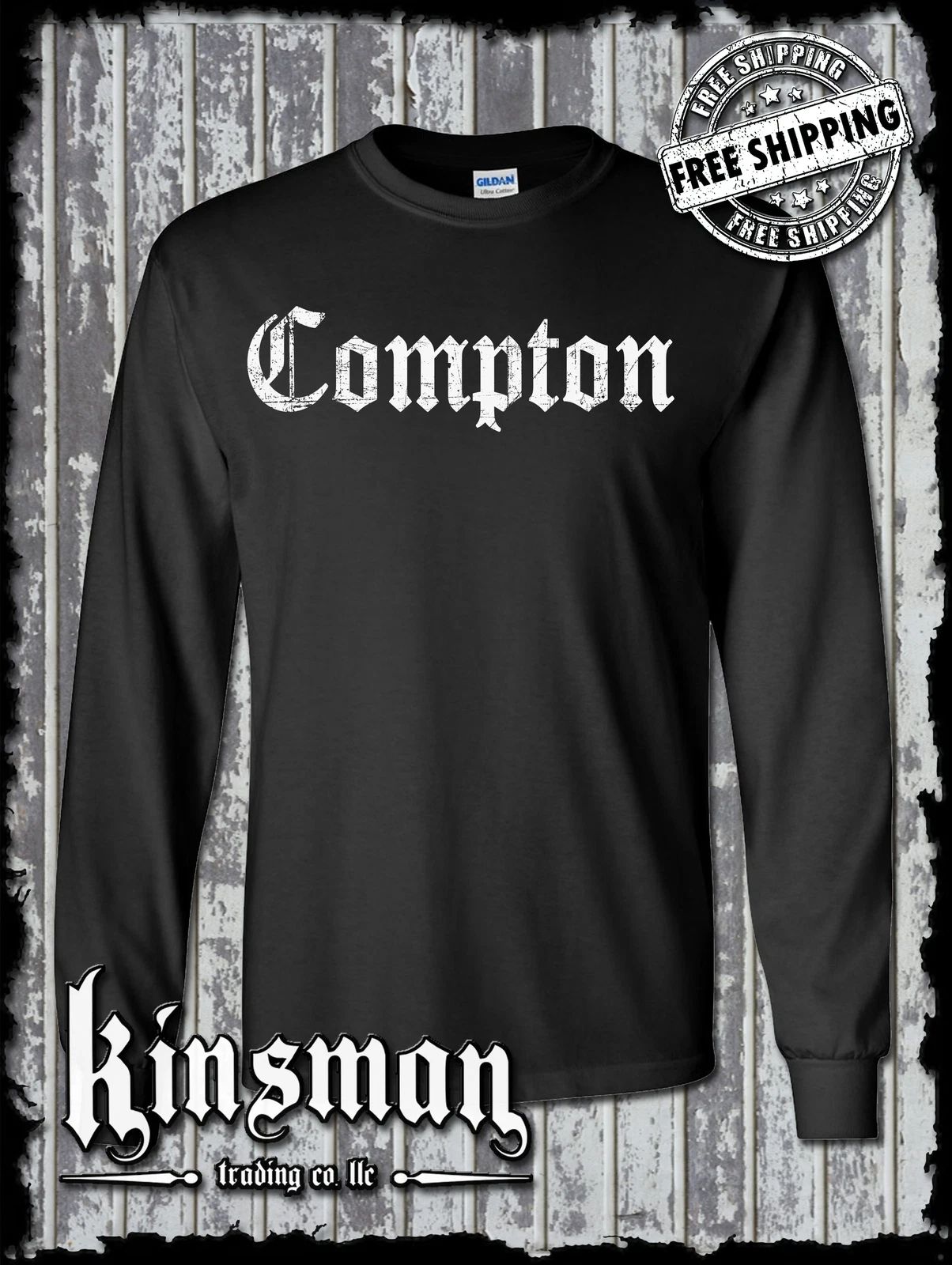 COMPTON Long Sleeve T-Shirt - West Coast Hip Hop Rap Tee Los Angeles LA Cali Unisex T-shirt, Sweatshirt, Hoodie, Long Sleeve Tee - T-Shirt, Sweatshirt, Hoodie