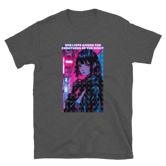 Anime Girl T-Shirt Creatures Of The Night Cyberpunk Streetwear. Unisex T-shirt, Sweatshirt, Hoodie, Long Sleeve Tee - T-Shirt, Sweatshirt, Hoodie