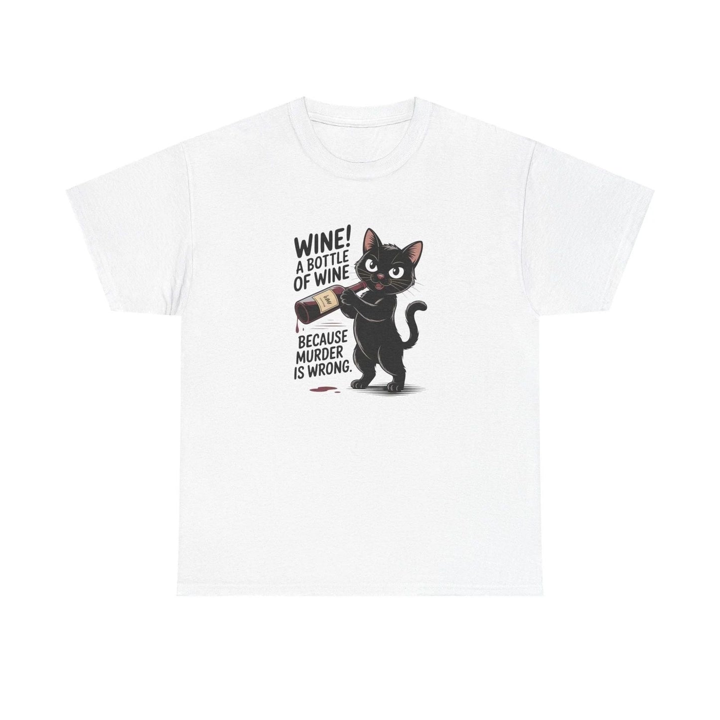 Black Cat Wine Lover Tee, Funny Graphic Print Shirt, Cat Mom Gift, Cat Lover Unisex T-shirt, Sweatshirt, Hoodie, Long Sleeve Tee - T-Shirt, Sweatshirt, Hoodie