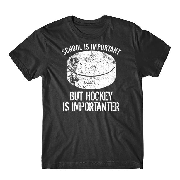 School Is Important But Hockey Is Importanter Funny T-Shirt Unisex T-shirt, Sweatshirt, Hoodie, Long Sleeve Tee - T-Shirt, Sweatshirt, Hoodie