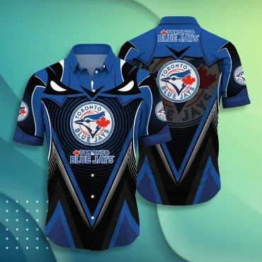 Toronto Blue Jays Bold Stripes Jersey Hawaiian Shirt baseball jersey product view 1