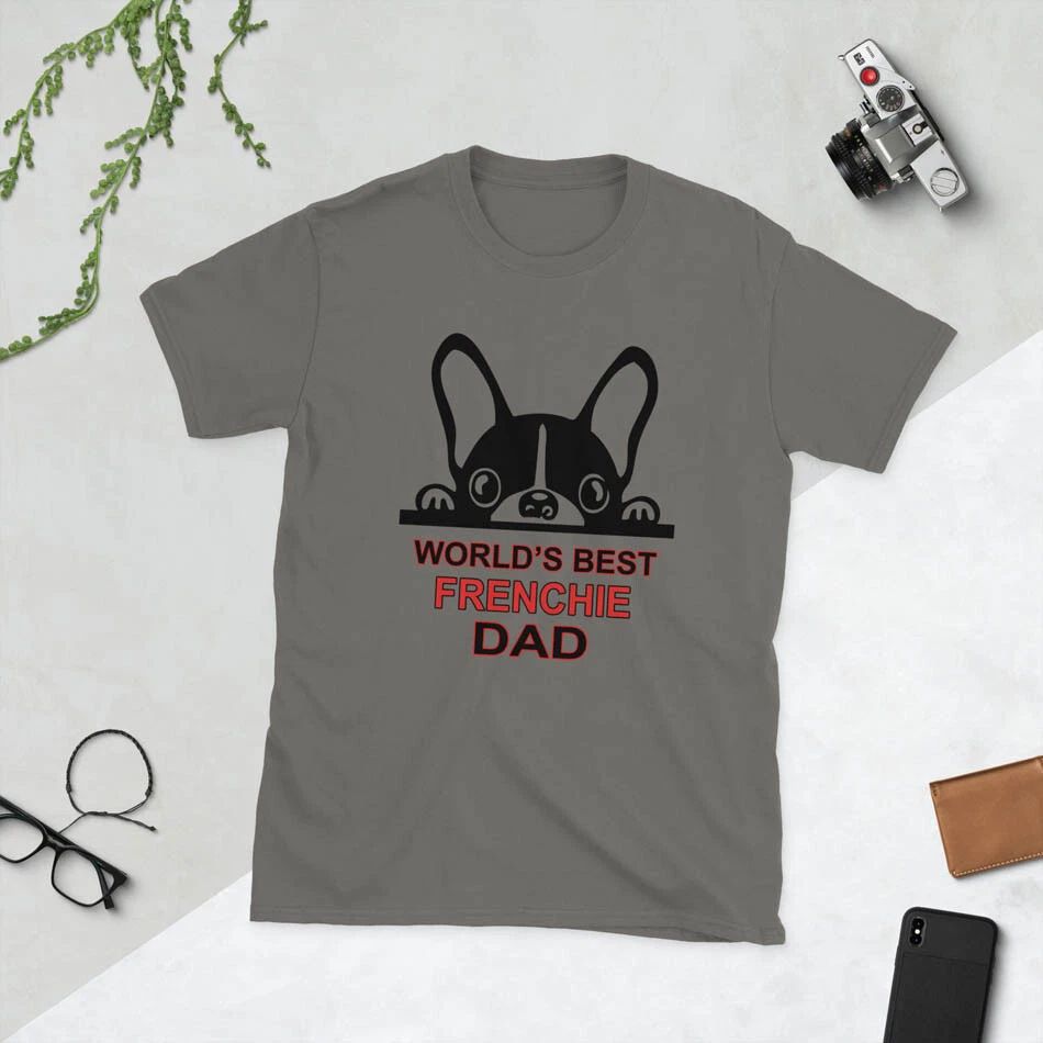 World's Best Frenchie Dad Funny Cool French Bulldog lovers Unisex T-Shirt Unisex T-shirt, Sweatshirt, Hoodie, Long Sleeve Tee - T-Shirt, Sweatshirt, Hoodie
