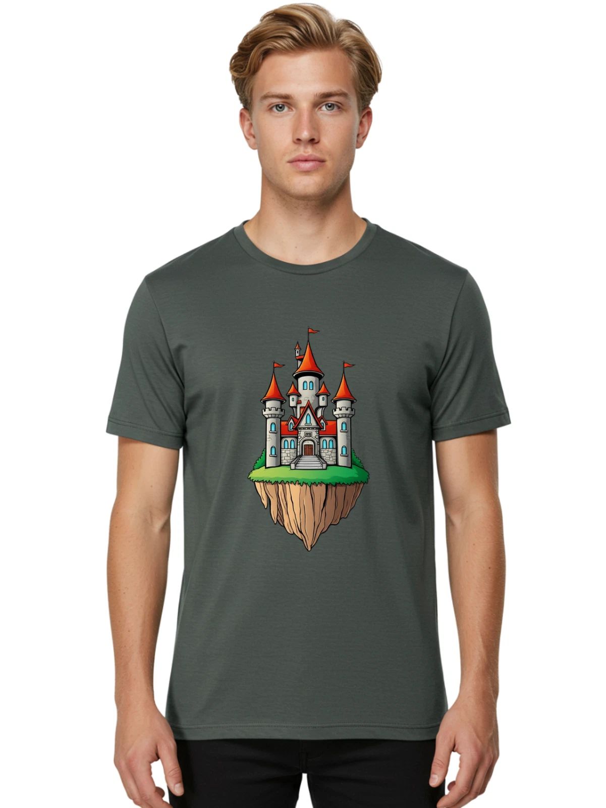 Floating-Castle-12 Mens Graphic Tee, 100% Cotton, Casual Summer Wear Unisex T-shirt, Sweatshirt, Hoodie, Long Sleeve Tee - T-Shirt, Sweatshirt, Hoodie
