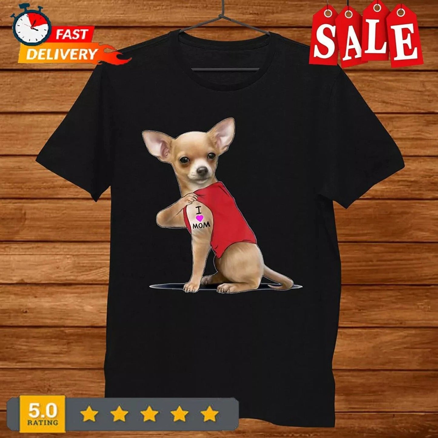 Funny Chihuahua Dog I Love Mom Tattoo Chihuahua Lover Shirt Unisex T-shirt, Sweatshirt, Hoodie, Long Sleeve Tee - T-Shirt, Sweatshirt, Hoodie