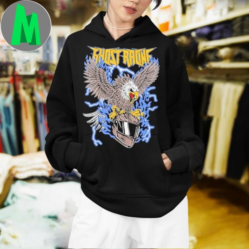 Ghost Racing Clothing Blue Flaming Eagle - Adult & Kids T-Shirts, Sweatshirts & Hoodies apparel design preview 2