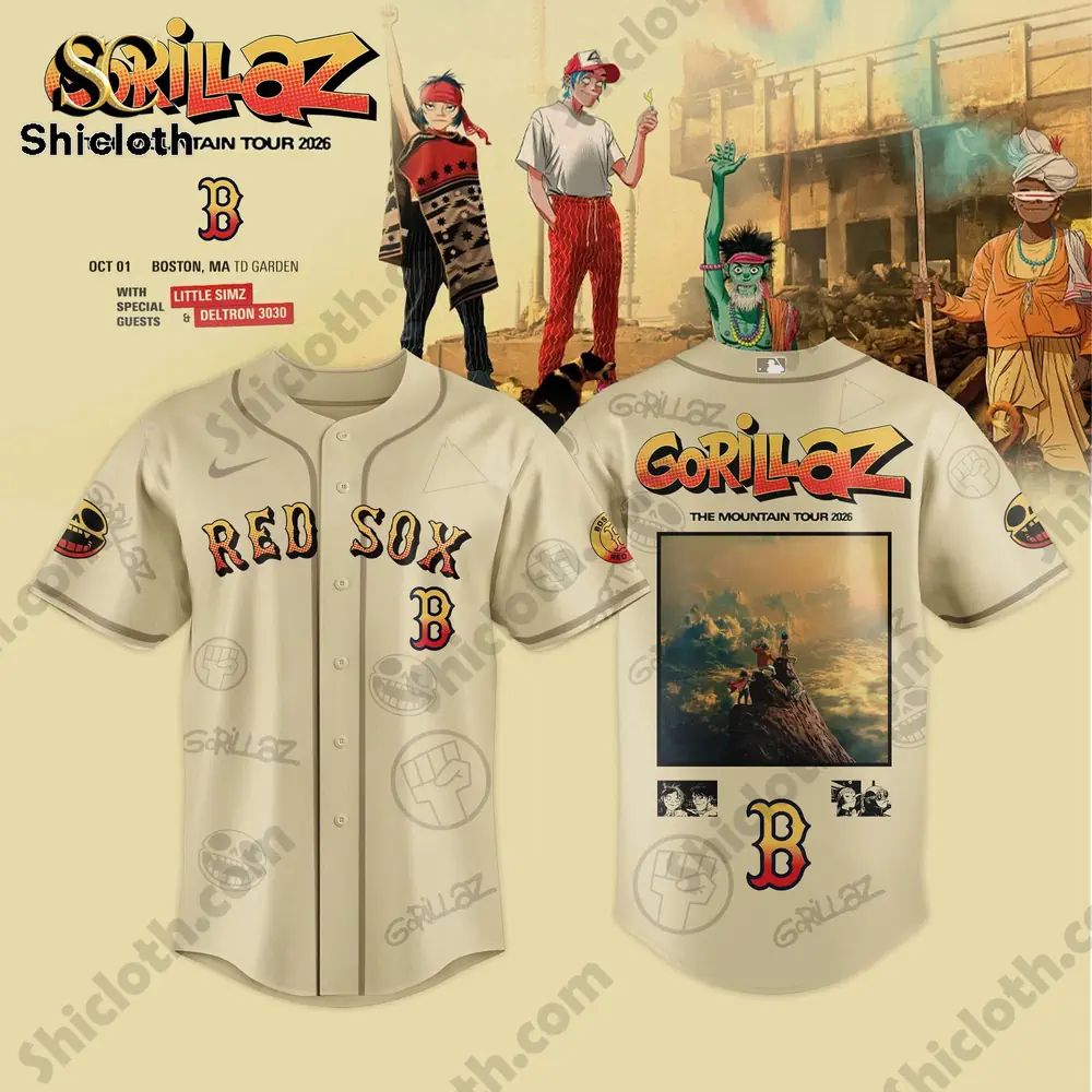 Boston Red Sox x Gorillaz The Mountain Tour 2026 Limited Editions Jersey baseball jersey product view 1