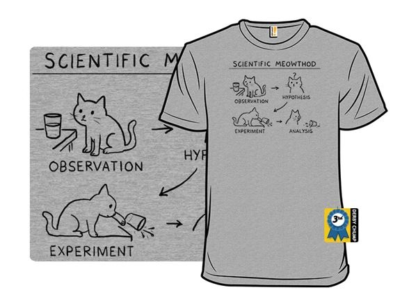 Scientific Meowthod Graphic Tee Men's Heather Grey Cat Science T-Shirt Unisex T-shirt, Sweatshirt, Hoodie, Long Sleeve Tee - T-Shirt, Sweatshirt, Hoodie