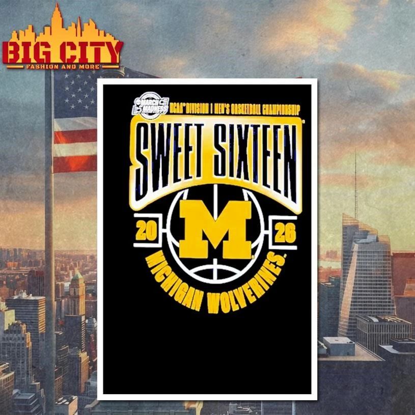 Michigan Wolverines 2026 NCAA Men's Tournament March - Adult & Kids T-Shirts, Sweatshirts & Hoodies apparel design preview 4