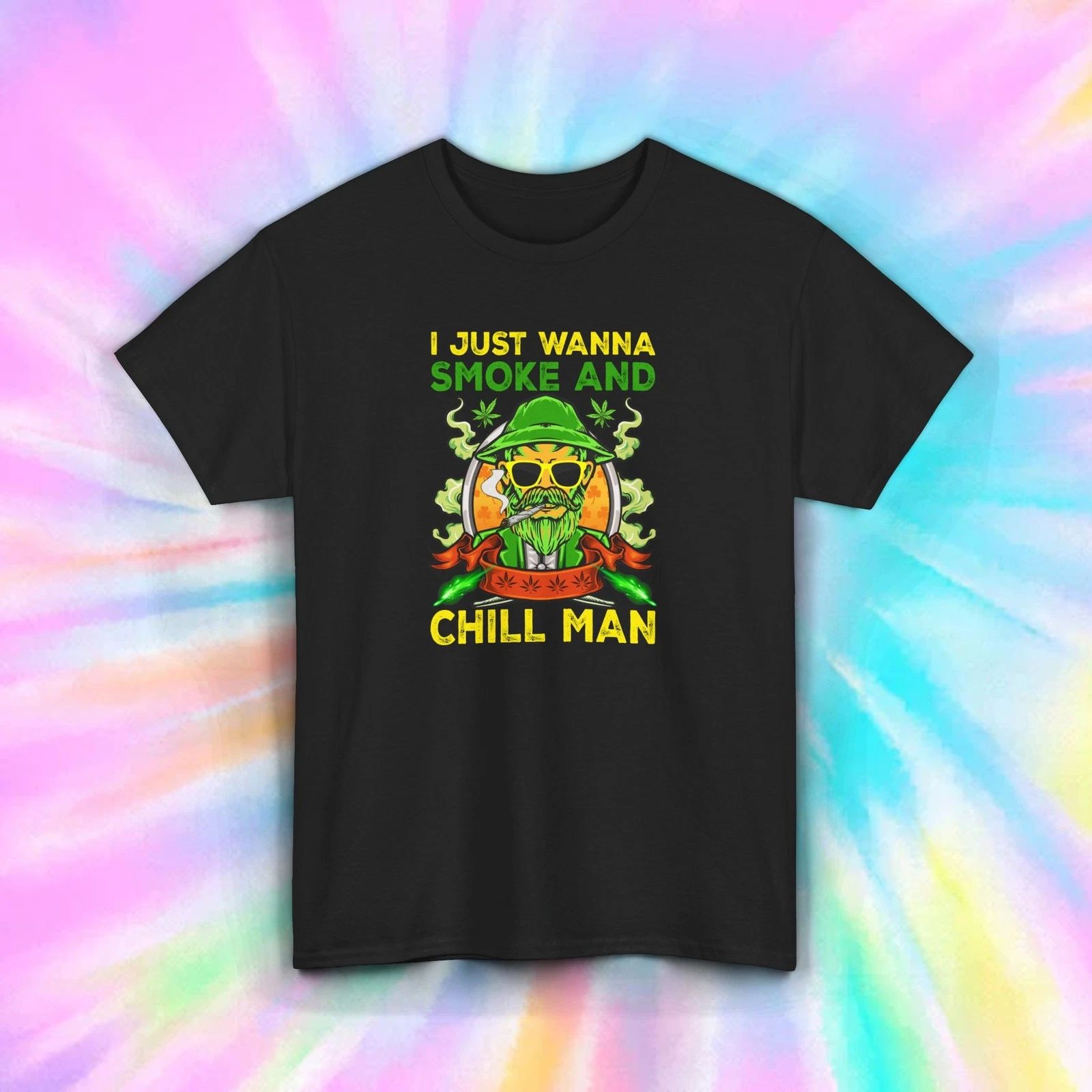 Smoke and Chill Man Shirt Funny Weed Skull Stoner Gift Tee S-5XL Unisex T-shirt, Sweatshirt, Hoodie, Long Sleeve Tee - T-Shirt, Sweatshirt, Hoodie