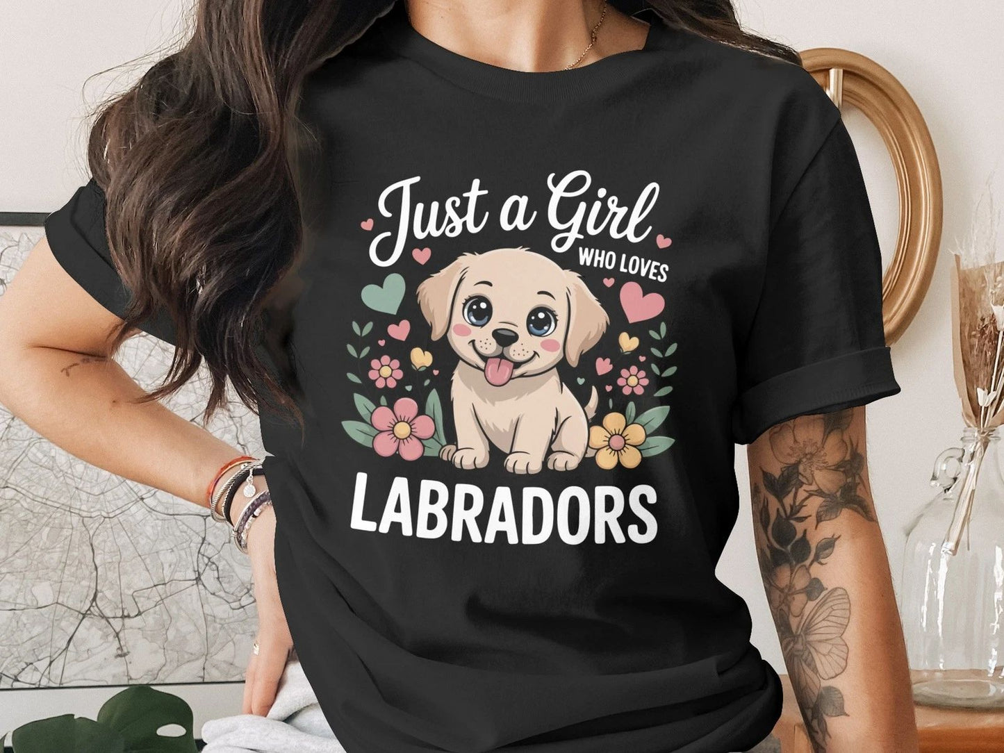 Just A Girl Who Loves Labradors T Shirt, Dog Lover T Shirt, Labrador Gift Idea, Unisex T-shirt, Sweatshirt, Hoodie, Long Sleeve Tee - T-Shirt, Sweatshirt, Hoodie