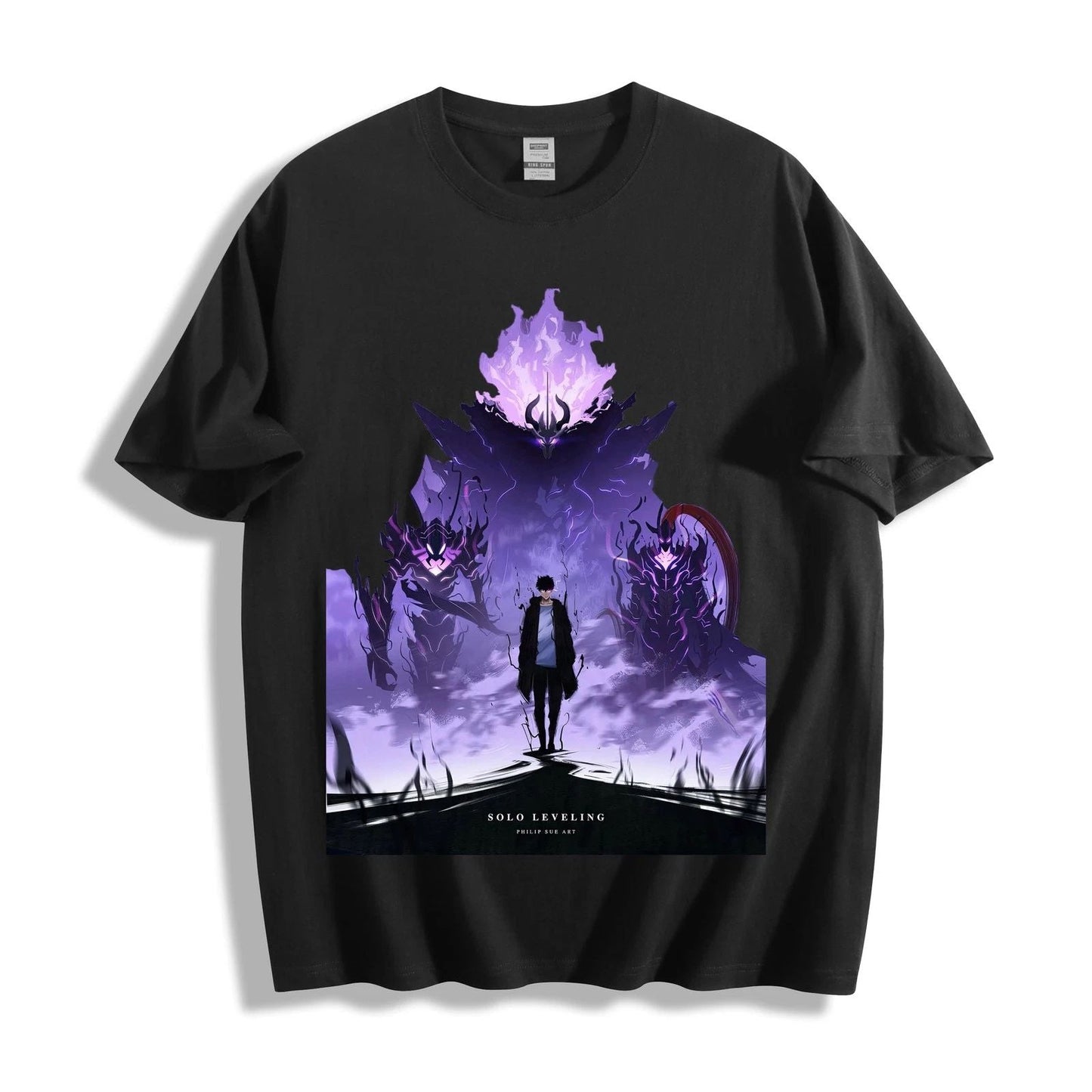 Solo Leveling Sung Jinwoo & Shadows T-Shirt -  Dark Fantasy Design Unisex Tee Unisex T-shirt, Sweatshirt, Hoodie, Long Sleeve Tee - T-Shirt, Sweatshirt, Hoodie