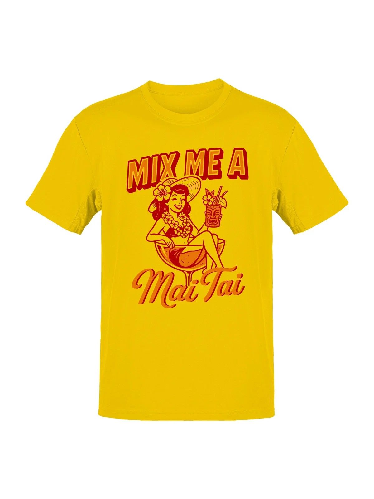 Vintage Mai Tai Cocktail Pin-Up Art Men's T-shirt Unisex T-shirt, Sweatshirt, Hoodie, Long Sleeve Tee - T-Shirt, Sweatshirt, Hoodie