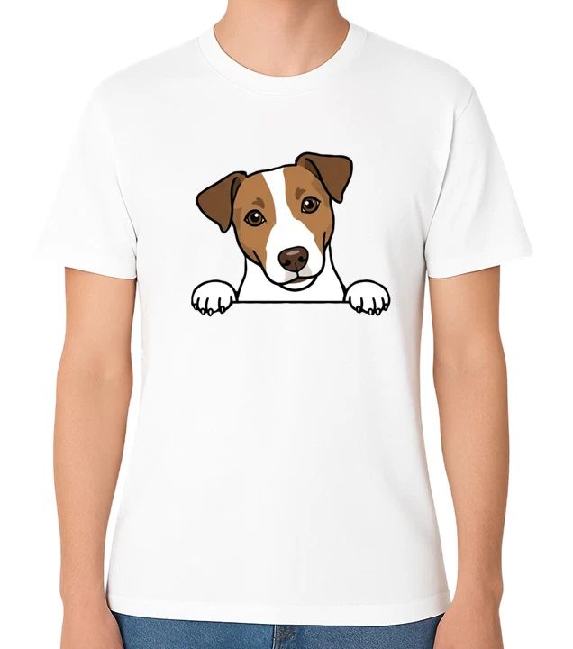 Peeking Jack Russell Dog T-Shirt Cute Cartoon Puppy Pet Lover Graphic Unisex Tee Unisex T-shirt, Sweatshirt, Hoodie, Long Sleeve Tee - T-Shirt, Sweatshirt, Hoodie
