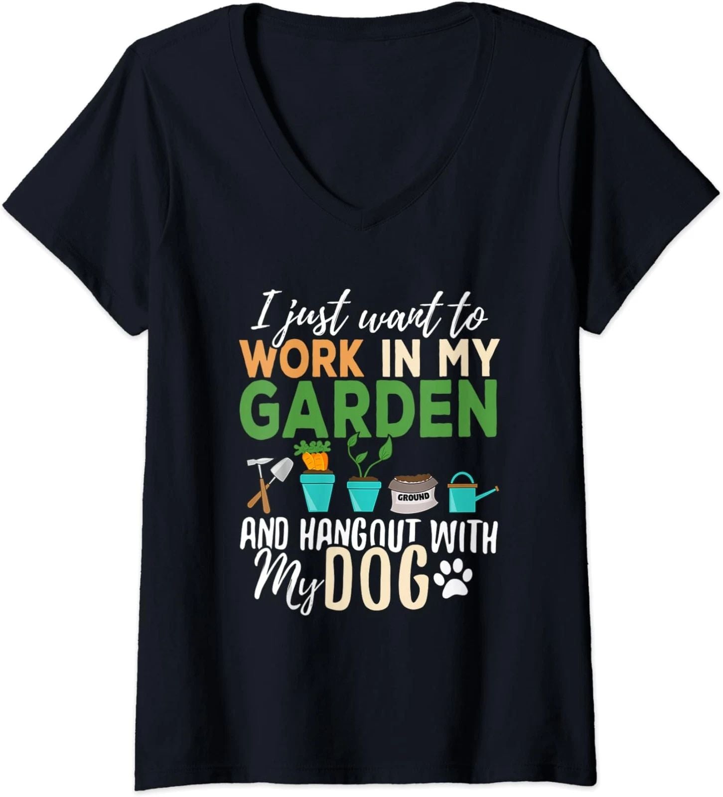 Gardening Dog Lover Gardener Garden Pet Gift Plants Ladies' O-Neck Tshirt Unisex T-shirt, Sweatshirt, Hoodie, Long Sleeve Tee - T-Shirt, Sweatshirt, Hoodie