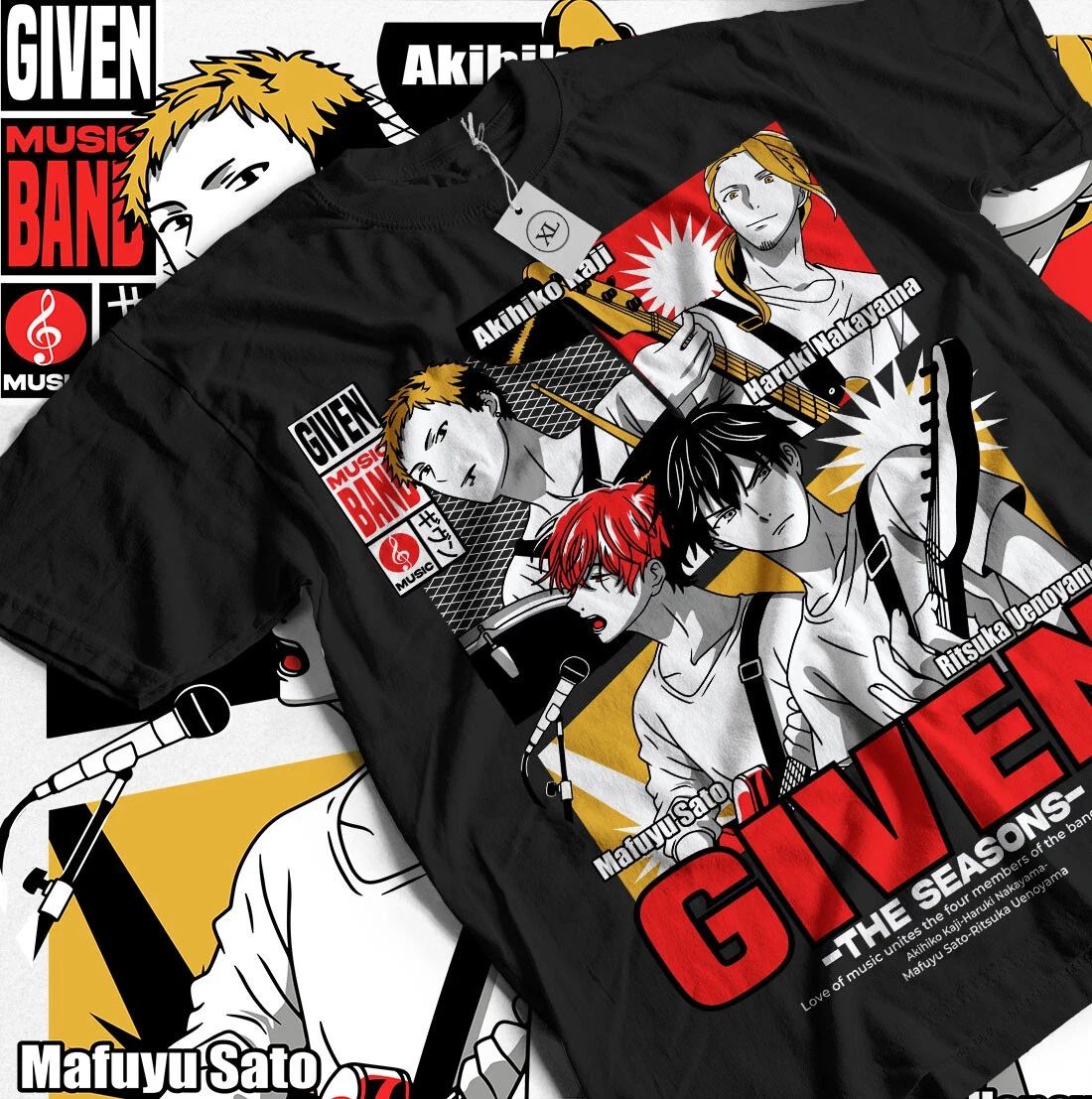 Given T-shirt Sato Mafuyu Kawaii Akihiko Kaji Nakayama Girl Gift Shirt All Size Unisex T-shirt, Sweatshirt, Hoodie, Long Sleeve Tee - T-Shirt, Sweatshirt, Hoodie
