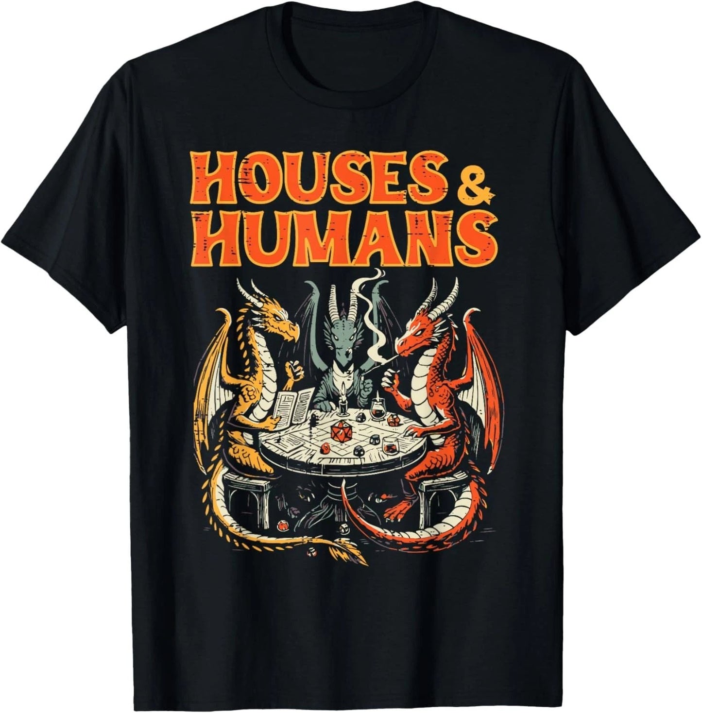 Gaming Houses Humans Funny Rpg Parody Gamer Unisex T-Shirt Unisex T-shirt, Sweatshirt, Hoodie, Long Sleeve Tee - T-Shirt, Sweatshirt, Hoodie