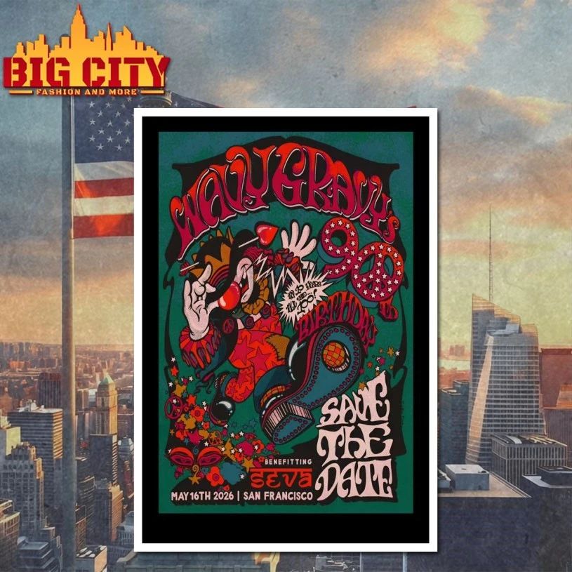 Wavy Gravy's 90th Birthday San Francisco CA 5-16-2026 - Adult & Kids T-Shirts, Sweatshirts & Hoodies apparel design preview 4