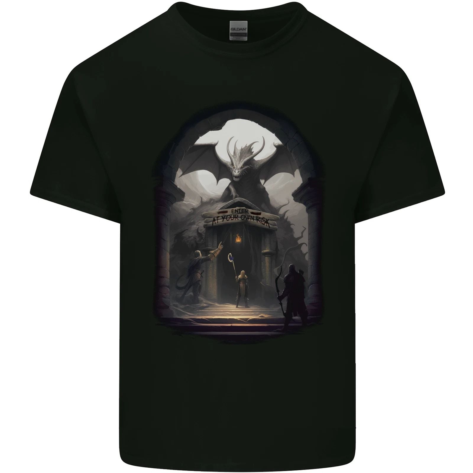 Dragon Cave Fantasy RPG Role Play Games Mens Cotton T-Shirt Tee Top Unisex T-shirt, Sweatshirt, Hoodie, Long Sleeve Tee - T-Shirt, Sweatshirt, Hoodie