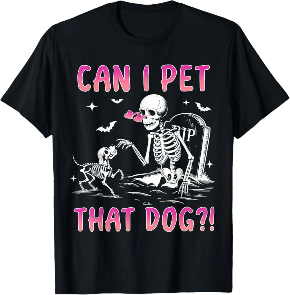NEW LIMITED Can I Pet That Dog Funny Skeleton Dog Lover Halloween T-Shirt Unisex T-shirt, Sweatshirt, Hoodie, Long Sleeve Tee - T-Shirt, Sweatshirt, Hoodie