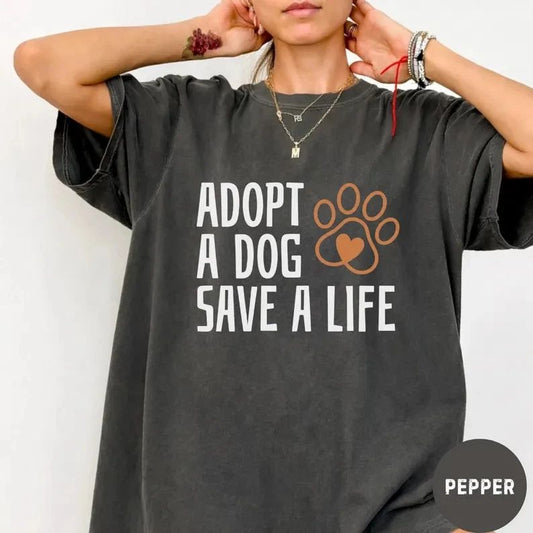 Adopt Dog Save Life T-Shirt Animal Lover Unisex T-shirt, Sweatshirt, Hoodie, Long Sleeve Tee - T-Shirt, Sweatshirt, Hoodie