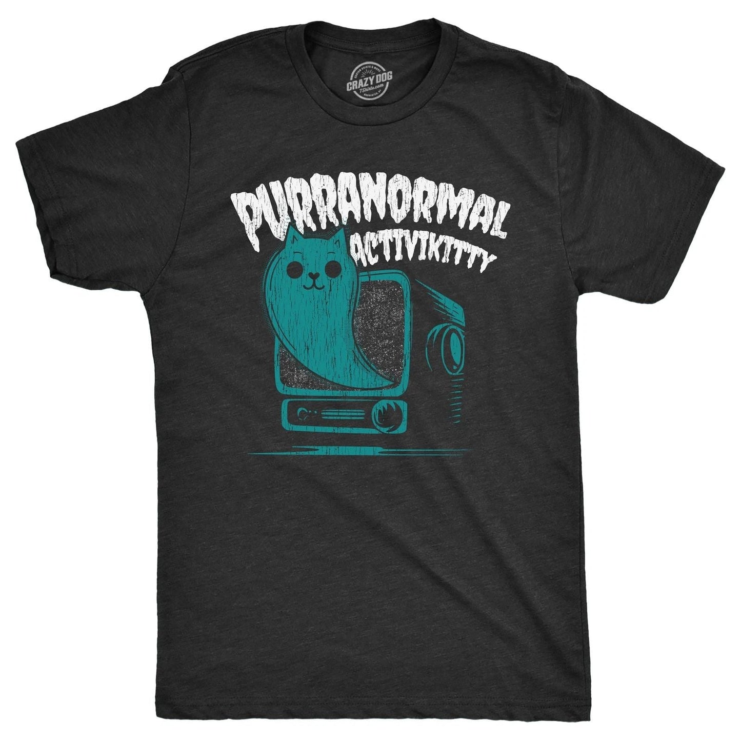 Mens Purranormal Activikitty T Shirt Funny Spooky Halloween Ghost Kitten Lovers Unisex T-shirt, Sweatshirt, Hoodie, Long Sleeve Tee - T-Shirt, Sweatshirt, Hoodie