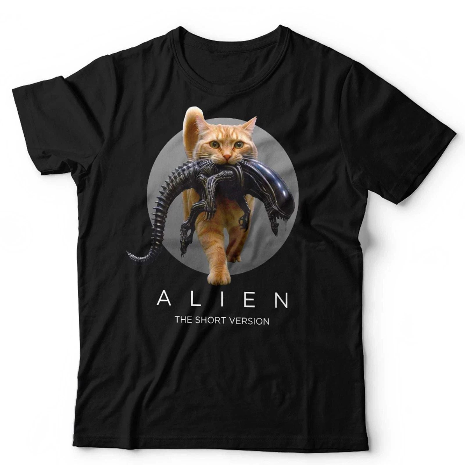 Funny Alien Cat Lover Parody Movie Style Graphic T-Shirt Unisex T-shirt, Sweatshirt, Hoodie, Long Sleeve Tee - T-Shirt, Sweatshirt, Hoodie
