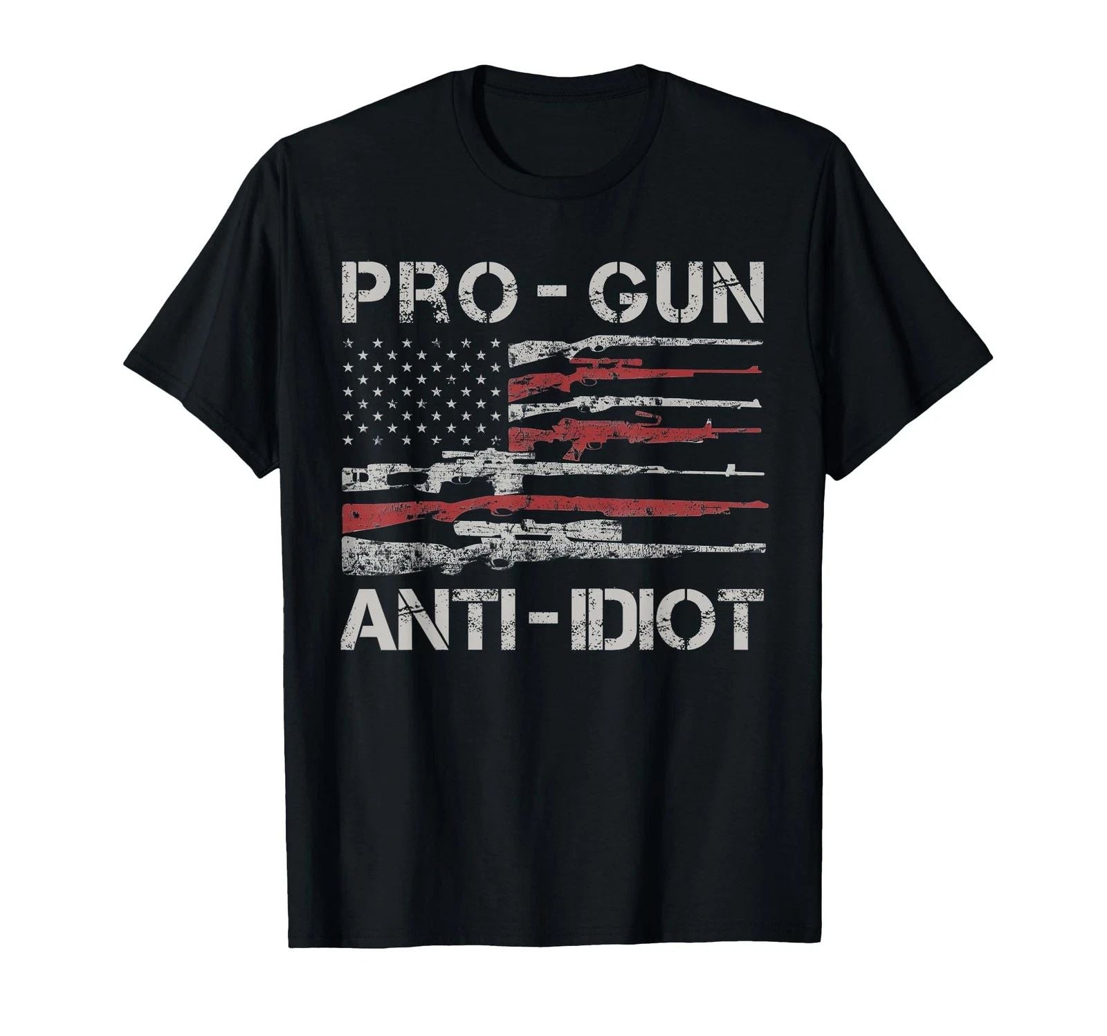 Pro Gun Anti Idiot Shirt Vintage USA Flag 2nd Amendment T-Shirt Unisex T-shirt, Sweatshirt, Hoodie, Long Sleeve Tee - T-Shirt, Sweatshirt, Hoodie