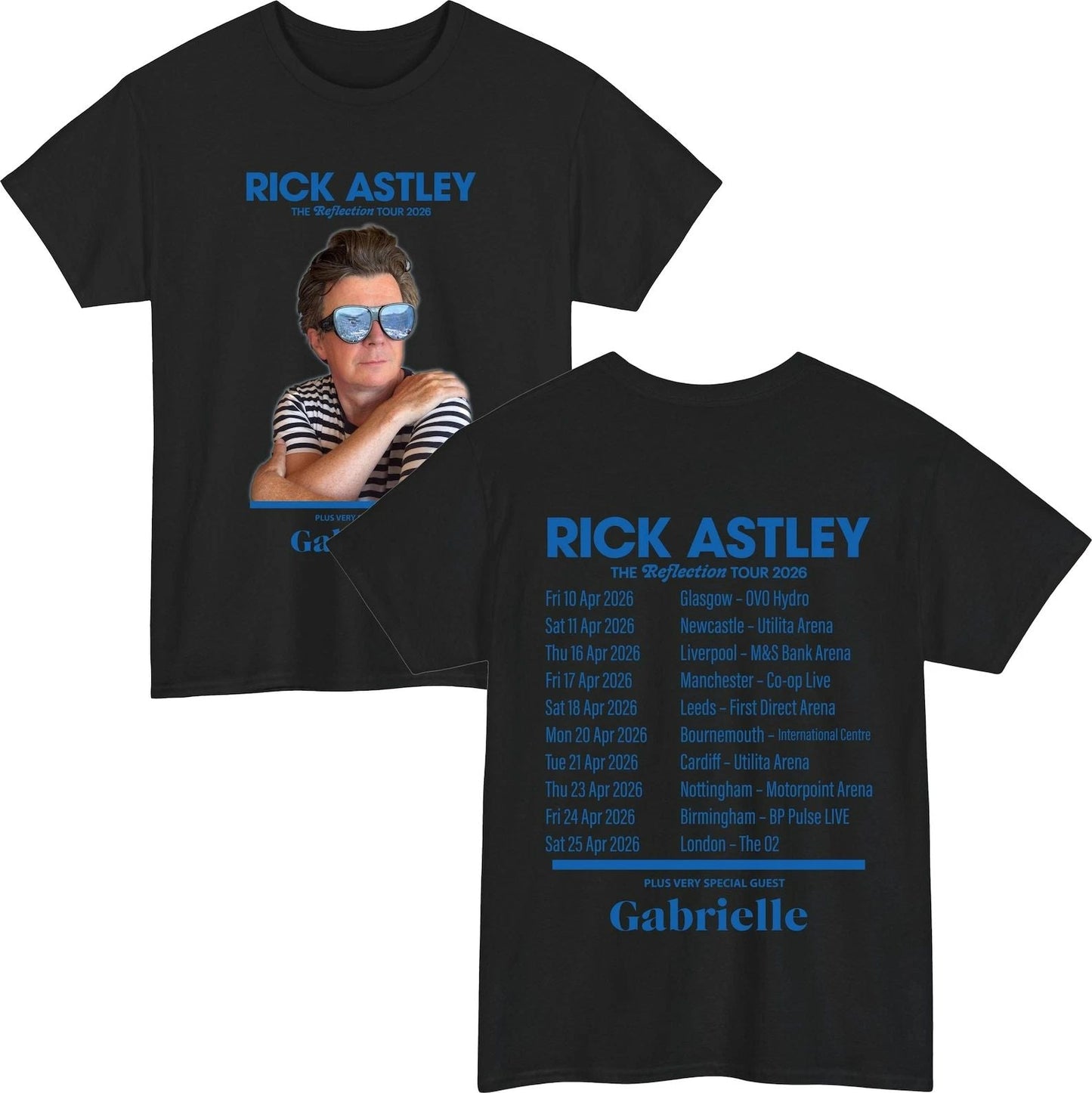 Rick Astley Reflection Tour 2026 T-Shirt Vintage Concert Tour Dates Back Print Unisex T-shirt, Sweatshirt, Hoodie, Long Sleeve Tee - T-Shirt, Sweatshirt, Hoodie