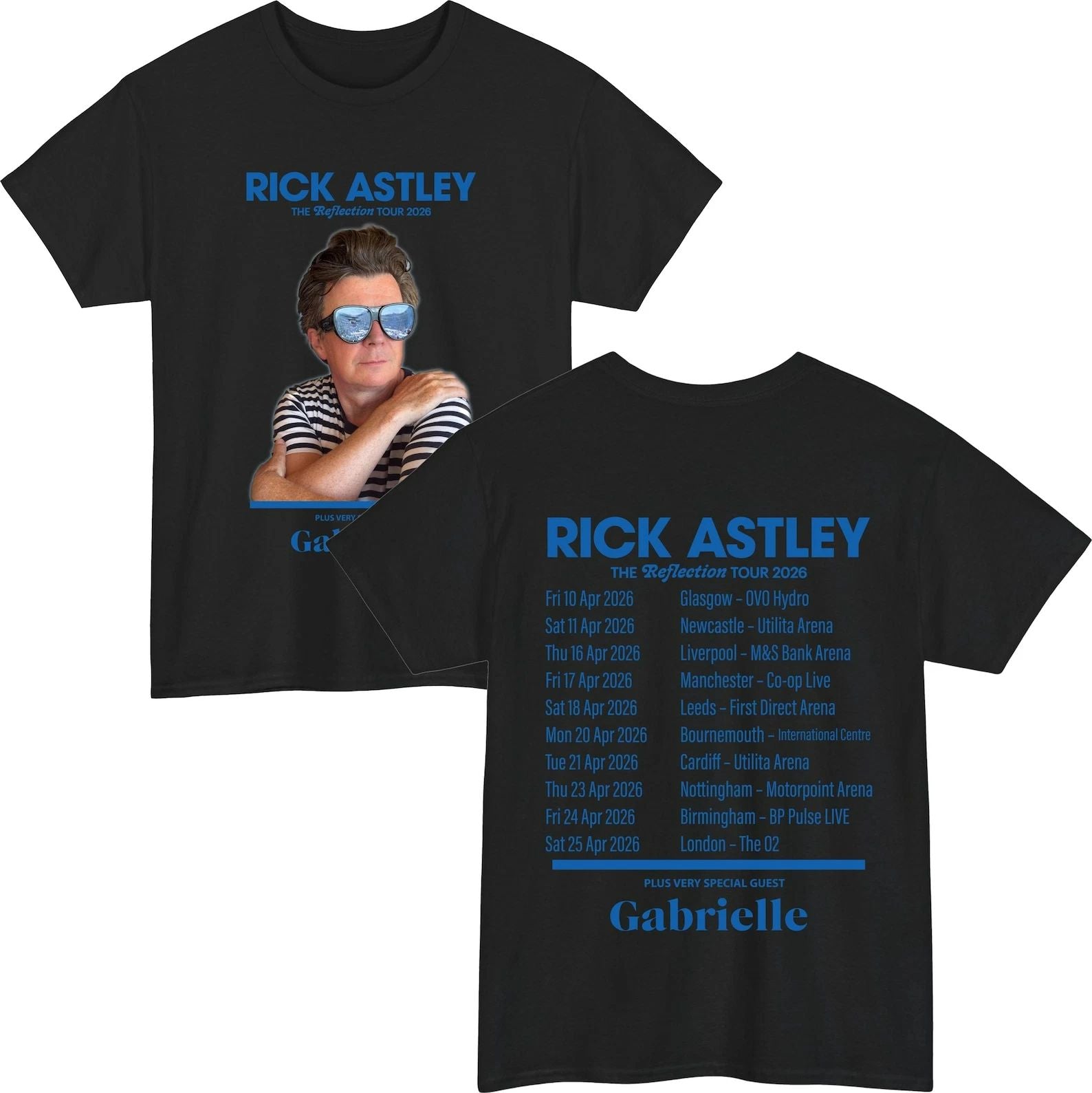 Rick Astley Reflection Tour 2026 T-Shirt Vintage Concert Tour Dates Back Print Unisex T-shirt, Sweatshirt, Hoodie, Long Sleeve Tee - T-Shirt, Sweatshirt, Hoodie