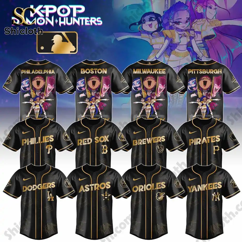 ALL TEAM MLB x “Golden” Kpop Hunter Demon Jersey baseball jersey product view 1