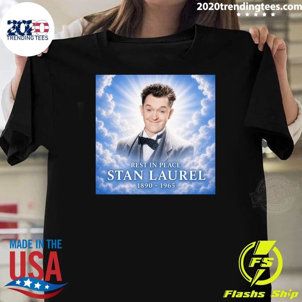 Happy Heavenly Birthday Stan Laurel 1890-1965 Shirt Unisex T-shirt, Sweatshirt, Hoodie, Long Sleeve Tee - T-Shirt, Sweatshirt, Hoodie