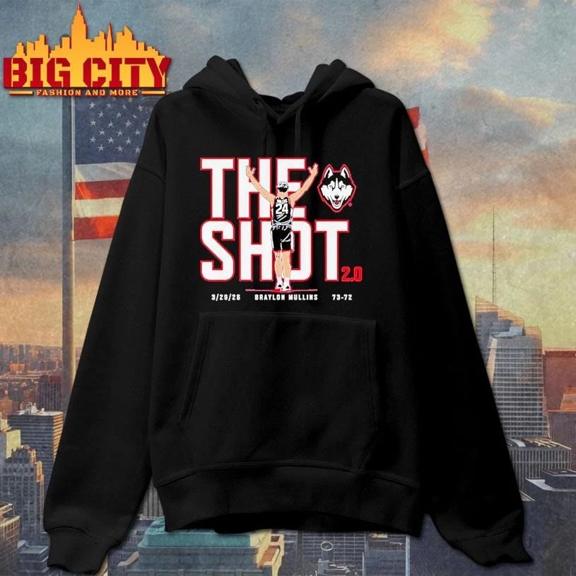 Uconn Huskies Basketball Braylon Mullins The Shot 2 - Adult & Kids T-Shirts, Sweatshirts & Hoodies apparel design preview 2