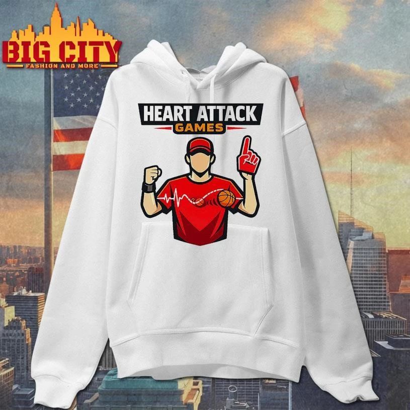Close Basketball Games Are Bad For My Heart Graphic - Adult & Kids T-Shirts, Sweatshirts & Hoodies apparel design preview 2