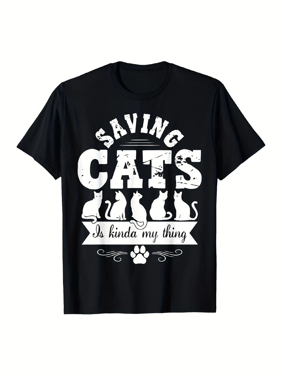 Men's Ng Cats Is Kinda My Thing Graphic Tee Funny Cat Rescue Shirt w/Bold Typogr Unisex T-shirt, Sweatshirt, Hoodie, Long Sleeve Tee - T-Shirt, Sweatshirt, Hoodie